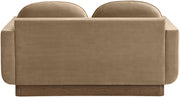 Diviento 63" Velvet Performance Fabric Upholstered Loveseat in Beige - 175Beige-L