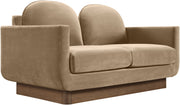 Diviento 63" Velvet Performance Fabric Upholstered Loveseat in Beige - 175Beige-L