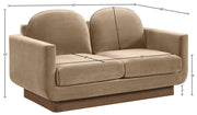 Diviento 63" Velvet Performance Fabric Upholstered Loveseat in Beige - 175Beige-L