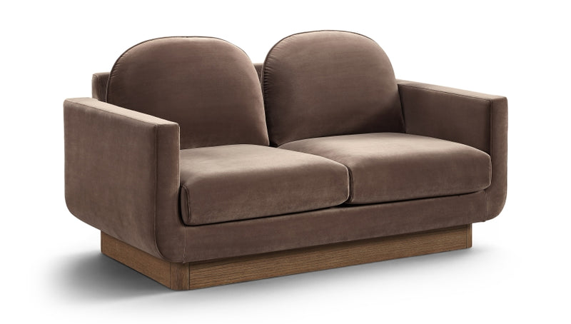Diviento 63" Velvet Performance Fabric Upholstered Loveseat in Brown - 175Brown-L