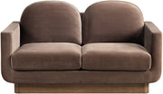 Diviento 63" Velvet Performance Fabric Upholstered Loveseat in Brown - 175Brown-L