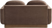 Diviento 63" Velvet Performance Fabric Upholstered Loveseat in Brown - 175Brown-L