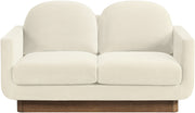 Diviento 63" Velvet Performance Fabric Upholstered Loveseat in Cream - 175Cream-L