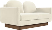 Diviento 63" Velvet Performance Fabric Upholstered Loveseat in Cream - 175Cream-L
