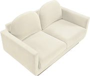 Diviento 63" Velvet Performance Fabric Upholstered Loveseat in Cream - 175Cream-L