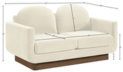 Diviento 63" Velvet Performance Fabric Upholstered Loveseat in Cream - 175Cream-L