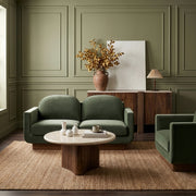 Diviento 63" Velvet Performance Fabric Upholstered Loveseat in Green - 175Green-L