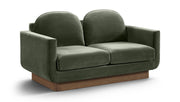 Diviento 63" Velvet Performance Fabric Upholstered Loveseat in Green - 175Green-L