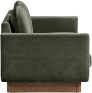 Diviento 63" Velvet Performance Fabric Upholstered Loveseat in Green - 175Green-L