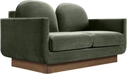 Diviento 63" Velvet Performance Fabric Upholstered Loveseat in Green - 175Green-L
