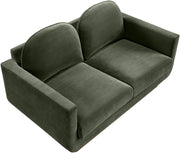 Diviento 63" Velvet Performance Fabric Upholstered Loveseat in Green - 175Green-L