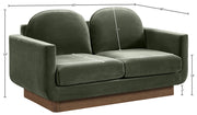Diviento 63" Velvet Performance Fabric Upholstered Loveseat in Green - 175Green-L