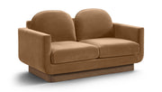Diviento 63" Velvet Performance Fabric Upholstered Loveseat in Saddle - 175Saddle-L