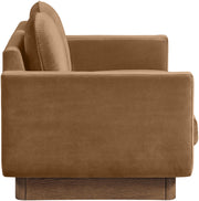 Diviento 63" Velvet Performance Fabric Upholstered Loveseat in Saddle - 175Saddle-L