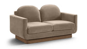 Diviento 63" Velvet Performance Fabric Upholstered Loveseat in Taupe - 175Taupe-L