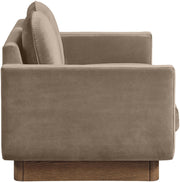 Diviento 63" Velvet Performance Fabric Upholstered Loveseat in Taupe - 175Taupe-L