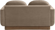 Diviento 63" Velvet Performance Fabric Upholstered Loveseat in Taupe - 175Taupe-L