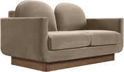 Diviento 63" Velvet Performance Fabric Upholstered Loveseat in Taupe - 175Taupe-L