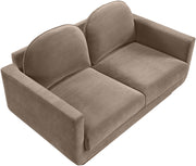 Diviento 63" Velvet Performance Fabric Upholstered Loveseat in Taupe - 175Taupe-L