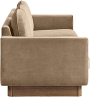 Diviento 89" Velvet Performance Fabric Upholstered Sofa in Beige - 175Beige-S