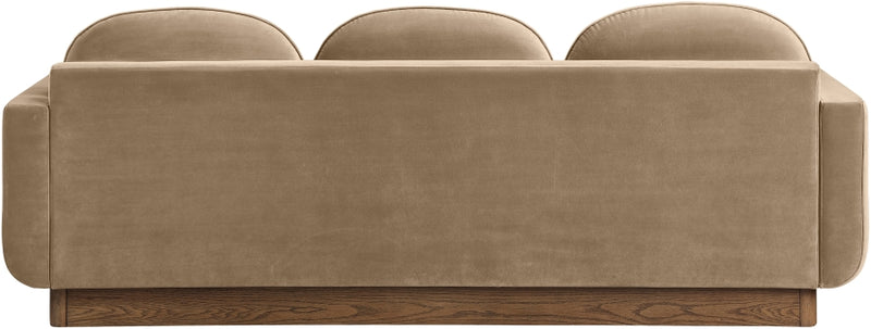 Diviento 89" Velvet Performance Fabric Upholstered Sofa in Beige - 175Beige-S