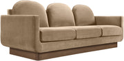 Diviento 89" Velvet Performance Fabric Upholstered Sofa in Beige - 175Beige-S