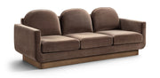 Diviento 89" Velvet Performance Fabric Upholstered Sofa in Brown - 175Brown-S