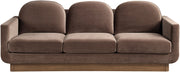 Diviento 89" Velvet Performance Fabric Upholstered Sofa in Brown - 175Brown-S