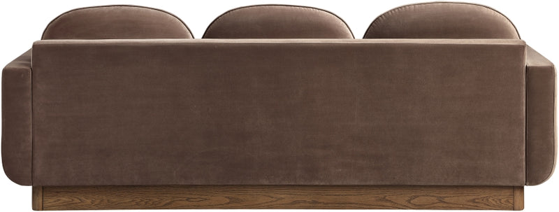 Diviento 89" Velvet Performance Fabric Upholstered Sofa in Brown - 175Brown-S