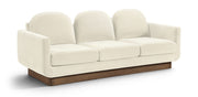Diviento 89" Velvet Performance Fabric Upholstered Sofa in Cream - 175Cream-S