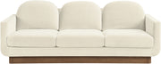 Diviento 89" Velvet Performance Fabric Upholstered Sofa in Cream - 175Cream-S