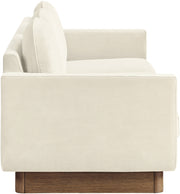 Diviento 89" Velvet Performance Fabric Upholstered Sofa in Cream - 175Cream-S