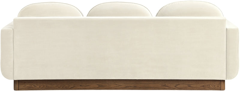 Diviento 89" Velvet Performance Fabric Upholstered Sofa in Cream - 175Cream-S