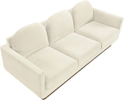 Diviento 89" Velvet Performance Fabric Upholstered Sofa in Cream - 175Cream-S