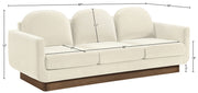 Diviento 89" Velvet Performance Fabric Upholstered Sofa in Cream - 175Cream-S
