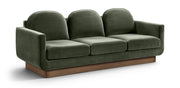 Diviento 89" Velvet Performance Fabric Upholstered Sofa in Green - 175Green-S