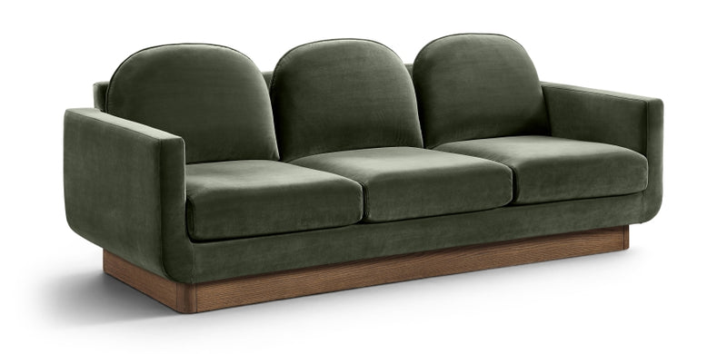 Diviento 89" Velvet Performance Fabric Upholstered Sofa in Green - 175Green-S