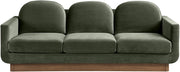 Diviento 89" Velvet Performance Fabric Upholstered Sofa in Green - 175Green-S