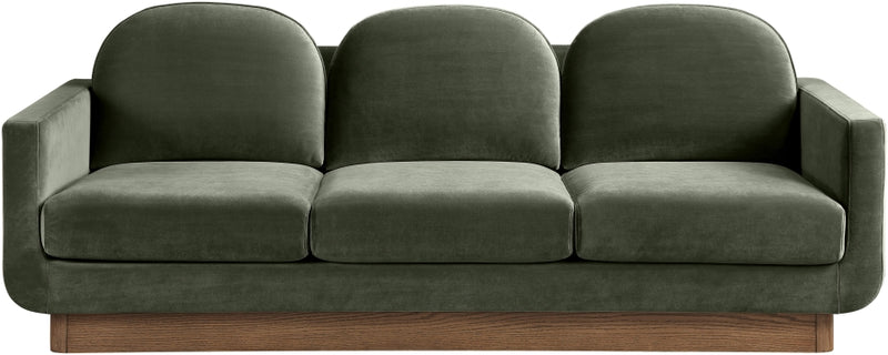 Diviento 89" Velvet Performance Fabric Upholstered Sofa in Green - 175Green-S