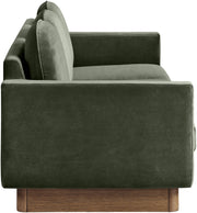 Diviento 89" Velvet Performance Fabric Upholstered Sofa in Green - 175Green-S