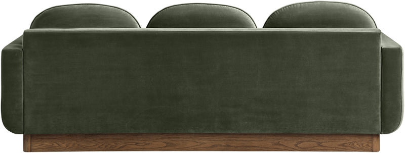 Diviento 89" Velvet Performance Fabric Upholstered Sofa in Green - 175Green-S