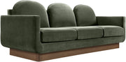 Diviento 89" Velvet Performance Fabric Upholstered Sofa in Green - 175Green-S