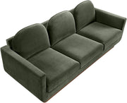 Diviento 89" Velvet Performance Fabric Upholstered Sofa in Green - 175Green-S
