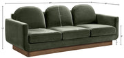 Diviento 89" Velvet Performance Fabric Upholstered Sofa in Green - 175Green-S