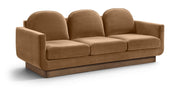 Diviento 89" Velvet Performance Fabric Upholstered Sofa in Saddle - 175Saddle-S