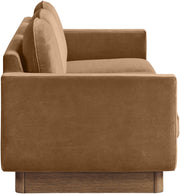 Diviento 89" Velvet Performance Fabric Upholstered Sofa in Saddle - 175Saddle-S