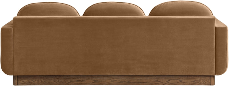 Diviento 89" Velvet Performance Fabric Upholstered Sofa in Saddle - 175Saddle-S