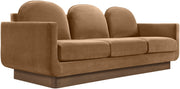 Diviento 89" Velvet Performance Fabric Upholstered Sofa in Saddle - 175Saddle-S