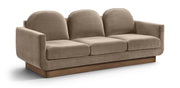 Diviento 89" Velvet Performance Fabric Upholstered Sofa in Taupe - 175Taupe-S