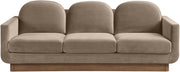 Diviento 89" Velvet Performance Fabric Upholstered Sofa in Taupe - 175Taupe-S